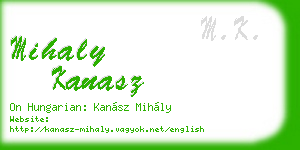 mihaly kanasz business card